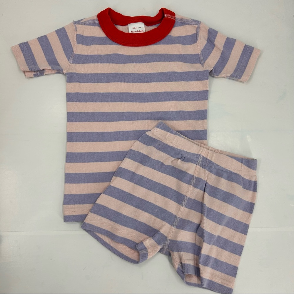 Hanna Andersson Bold Stripe Short Johns Petal Pink/Sweet Lavender 100 CM US 4